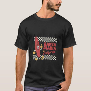 T-shirt Père Noël Maria California Retro Surfer Plage Vint
