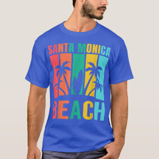 T-shirt Père Noël Monica Beach California Surf Vacances d'