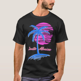 T-shirt Père Noël Monica Beach Outrun 80s Vaporwave esthét