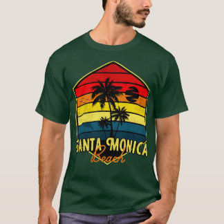 T-shirt Père Noël Monica Beach Surf California Retro