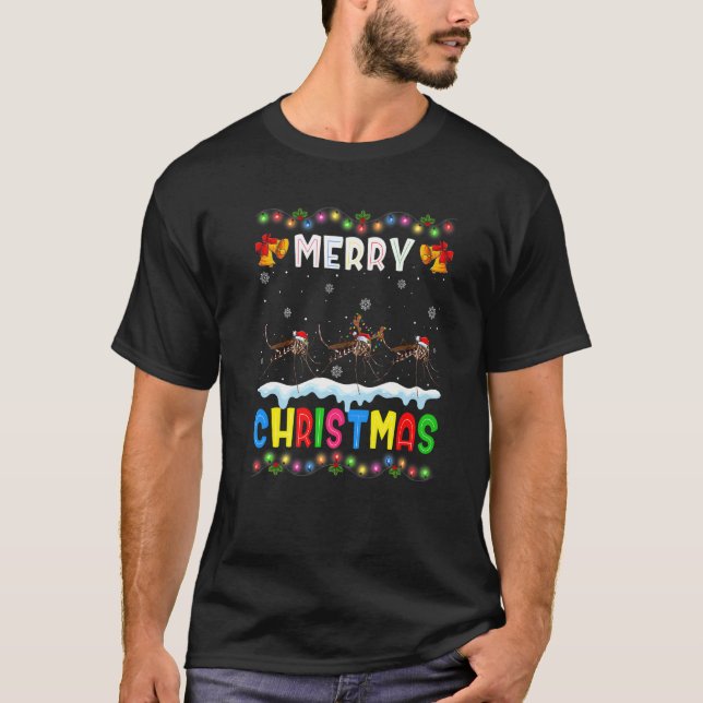 T-shirt Père Noël Mosquito Animaux Joyeux Pyjama de Noël (Devant)