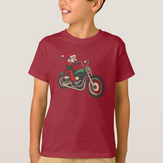 T-shirt Père Noël Motorbike Christmas Rider Graphisme (Devant)