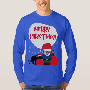 T-shirt Père Noël & Naughty Dog Funny Joyeux Noël