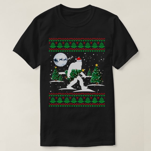 T-shirt Père Noël Noël Arbre affreux Chandail de Noël (Design devant)