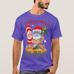 T-shirt Père Noël Noël en juillet Tropical Hawaii Summer S