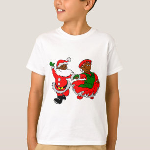 T-shirt père Noël noire mme claus