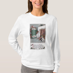T-shirt Père Noël observant par derrière l'écran