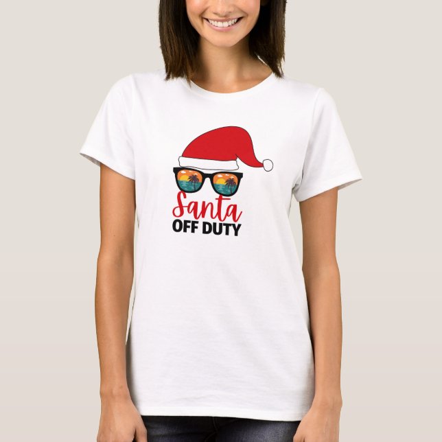 T-shirt Père Noël Off Duty Noël En Juillet (Devant)