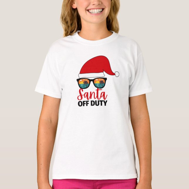 T-shirt Père Noël Off Duty Noël En Juillet (Devant)