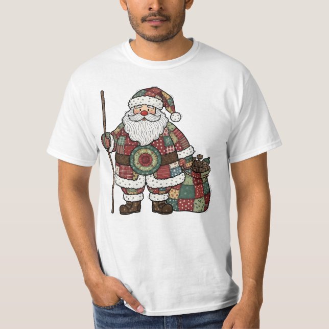 T-shirt Père Noël Patchwork (Devant)