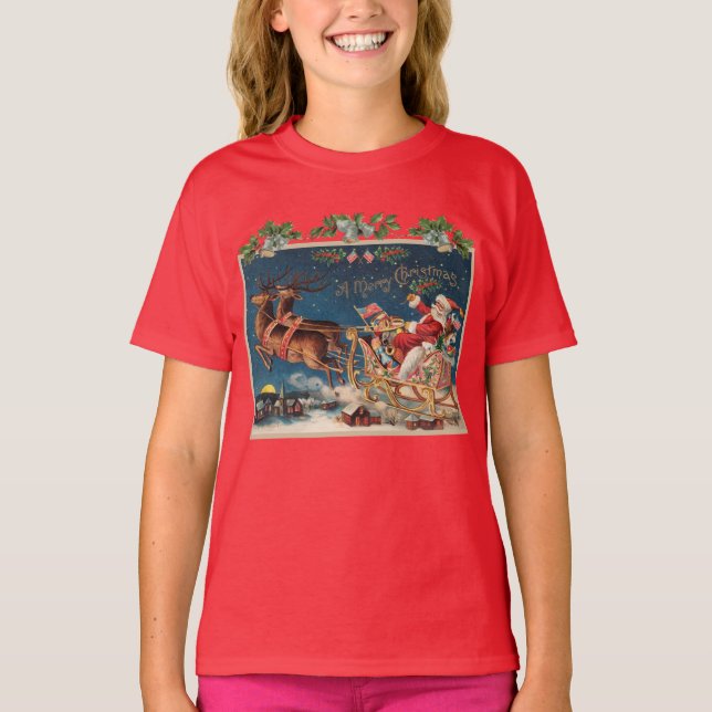 T-shirt Père Noël patriotique - Enfants (Devant)