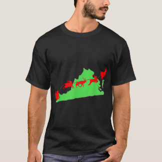 T-shirt Père Noël penche sur la silhouette de l'État de No