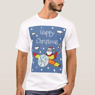 T-shirt Père Noël personnalisé Santa Claus Avion