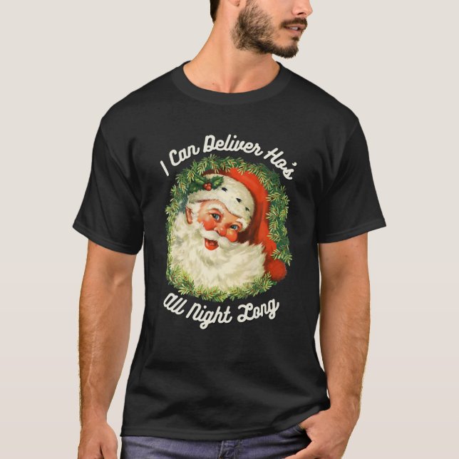 T-shirt père Noël peut livrer Ho's All Naughty Dirty Jok (Devant)