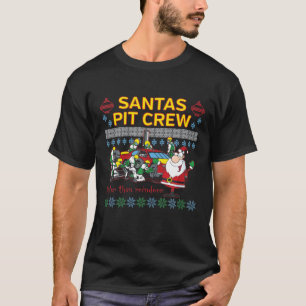 T-shirt père Noël Pit Crew Race Car Vilain Noël