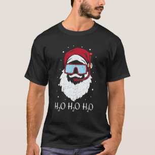 T-shirt Père Noël Plongée Drôle Scuba H2O H2O H2O Pun Homm