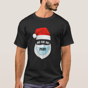 T-shirt Père Noël Portant un Masque Drôle Quarantine Noël