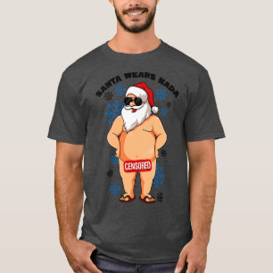 T-shirt Père Noël Porte Nada Naughty Père Noël Mauvais Noë