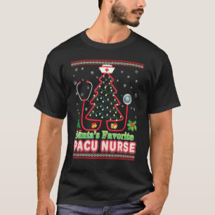 T-shirt Père Noël Préférée Pacu Nurse Christmas Tree Steth