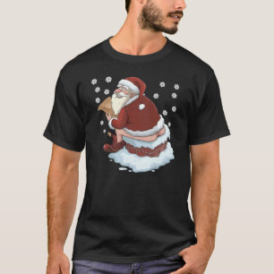 T-shirt Père Noël qui fait caca dans la cheminée Cadeau mo