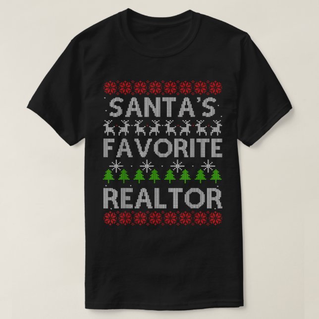 T-shirt Père Noël Realtor Favori Noël Funny Noël Rein (Design devant)