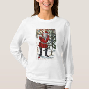 T-shirt Père Noël réduisant l'arbre de Noël