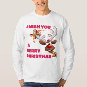 T-SHIRT PÈRE NOËL REINDEER VOUS SOUHAITE UNE JOLIE NOËL