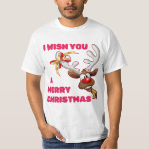 T-SHIRT PÈRE NOËL REINDEER VOUS SOUHAITE UNE JOLIE NOËL