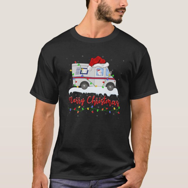 T-shirt Père Noël Ride Mail Carrier Car Mailman Postal Wor (Devant)