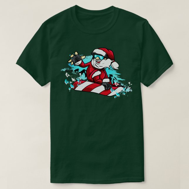 T-shirt Père Noël Ride SnowboardSnowboard Noël Cadeau (Design devant)