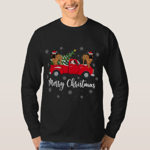 T-shirt Père Noël Riding Arbre de Noël Camion Bullmastiff