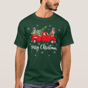 T-shirt Père Noël Riding Christmas Tree Truck Français Bul