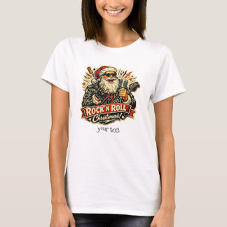 T-shirt Père Noël Rock Noël Vintage 1950