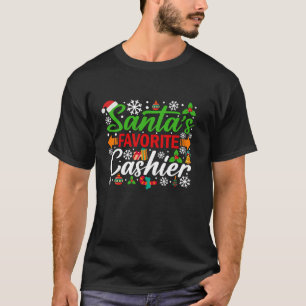 T-shirt Père Noël s Favori Caissier Chemise Funny Noël Xma