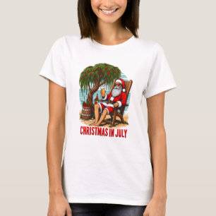 T-shirt Père Noël se détend sur une chaise,