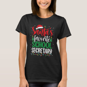 T-shirt Père Noël Secrétaire d'école préférée Noël Père No