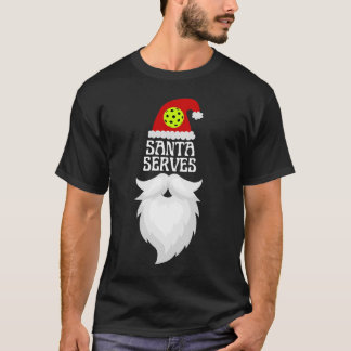 T-shirt Père Noël Sert Pickleball - Pickleball de Noël