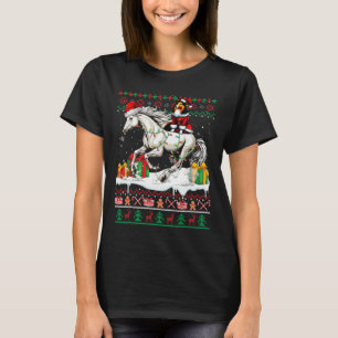 T-shirt Père Noël Sheltie équitation Cheval de Noël Sweate