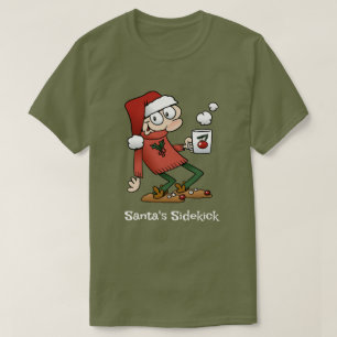 T-shirt Père Noël Sidekick Cute Funny Cartoon de Noël Dude