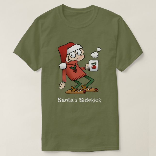 T-shirt Père Noël Sidekick Cute Funny Cartoon de Noël Dude (Design devant)