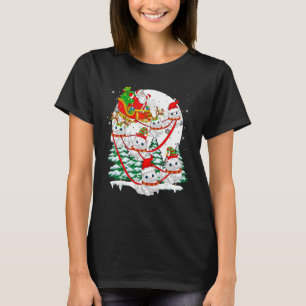 T-shirt Père Noël Sleigh Reindeer Chats Perses Xmas Propri