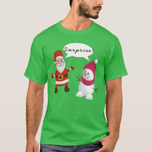 T-shirt Père Noël Snowman Choc Surprise Humour de Noël