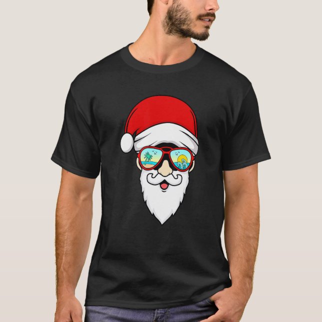T-shirt Père Noël Summer Hawaii Lunettes de soleil plage N (Devant)