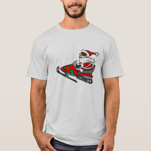 T-shirt père Noël sur le snowmobile