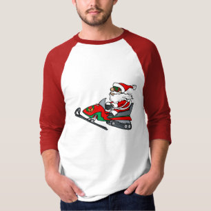 T-shirt père Noël sur le snowmobile