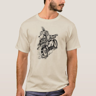 T-shirt Père Noël sur un sweatshirt de moto