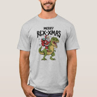 Père Noël sur un t-rex, Mery-Rex-xmas