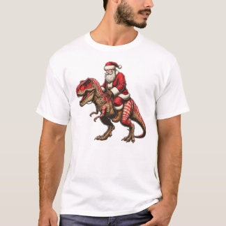 T-shirt Père Noël T-rex Ride Noël