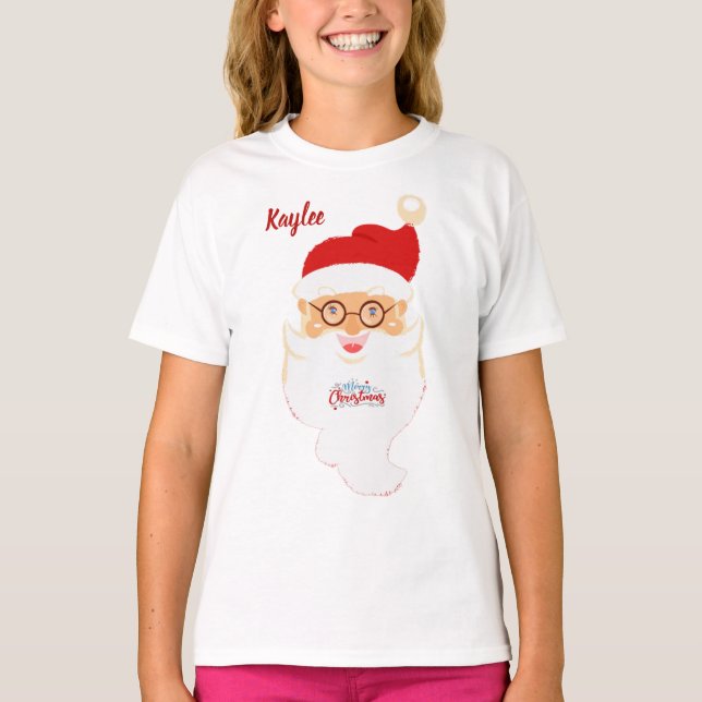 T-shirt Père Noël Tee - shirt pour fille (Devant)