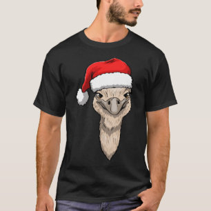 T-shirt Père Noël Tête d'Autruche Femmes Drôles Amour Anim